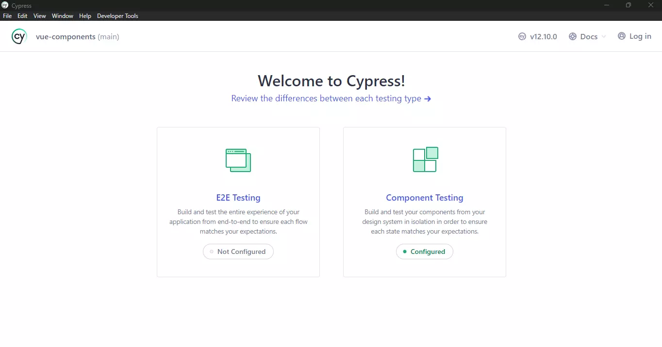Cypress UI window